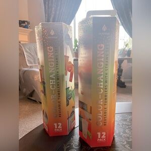 NWT Manna Color-Changing Tumblers with Straws